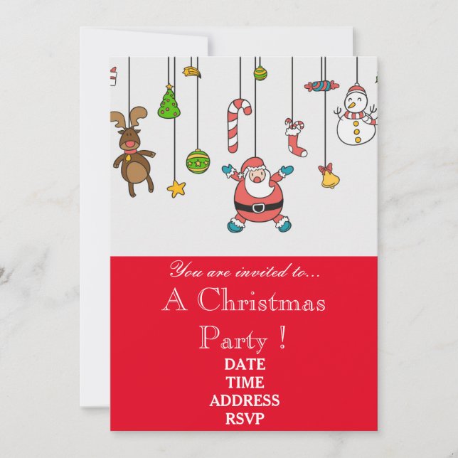 Cute Christmas Santa Christmas party Invitation (Front)
