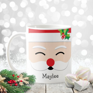 Cute Christmas Santa Claus Face Holiday Coffee Mug