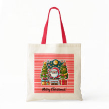 Cute Christmas Santa Claus Gift Tote Bag