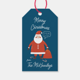 Cute Christmas Santa Claus Ho Ho Ho Customisable Gift Tags