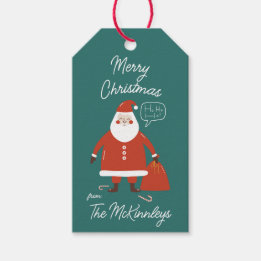 Cute Christmas Santa Claus Ho Ho Ho Customisable Gift Tags