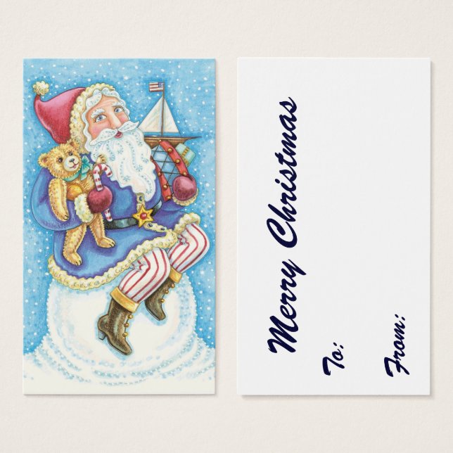 Cute Christmas, Santa Claus on Snowball with Toys (Front & Back)