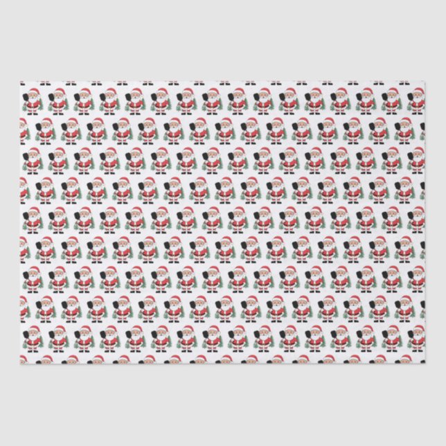Cute Christmas Santa Claus Playing Pickleball  Tissue Paper (Front)