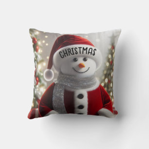 Cute Christmas Santa Claus Snowman Cushion