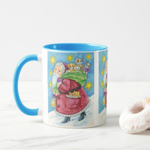 Cute Christmas, Santa Claus with Kittens and Cats! Mug