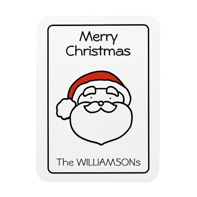 Cute Christmas Santa Clause with Red Hat Magnet (Vertical)