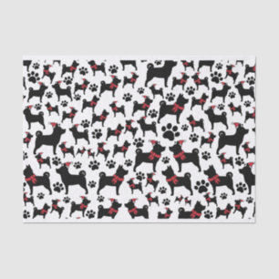 Cute Christmas Santa Dog Paws Tissue Paper