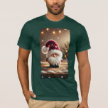 Cute Christmas Santa Gnome T-Shirt<br><div class="desc">Bring festive cheer to your holidays with this adorable Christmas Santa gnome design. With a fluffy white beard, rosy cheeks, and a cosy red hat decorated with snowflakes, this cute gnome captures the true magic of Christmas. The snowy background and warm holiday lights make it a perfect seasonal artwork that...</div>