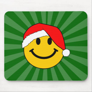 Cute Christmas Santa Happy Face Mouse Mat