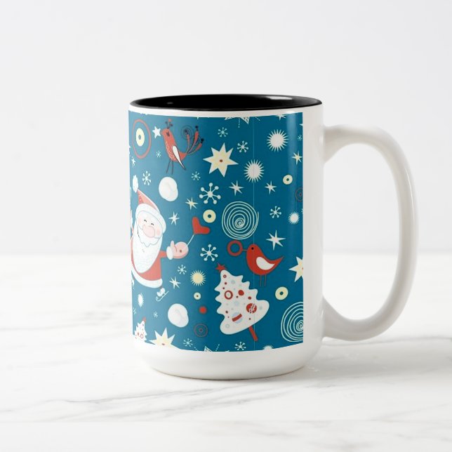 Cute Christmas Santa Pattern Mug (Right)