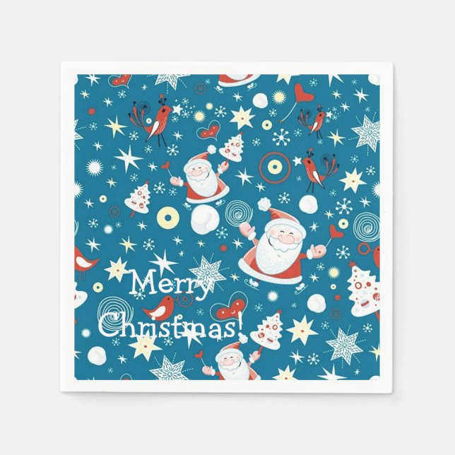 Cute Christmas Santa Pattern Napkins (Front)