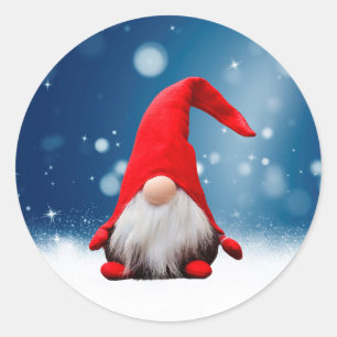 Cute Christmas Santa Snow Stars Classic Round Sticker