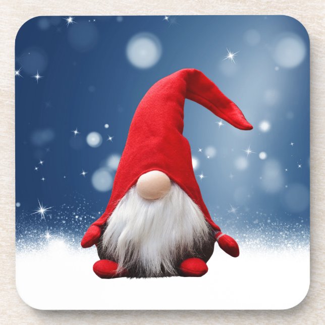 Cute Christmas Santa Snow Stars Coaster (Front)