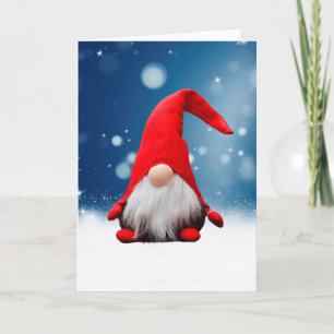 Cute Christmas Santa Snow Stars Holiday Card