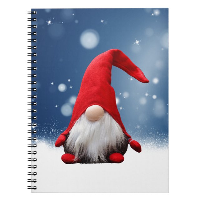 Cute Christmas Santa Snow Stars Notebook (Front)