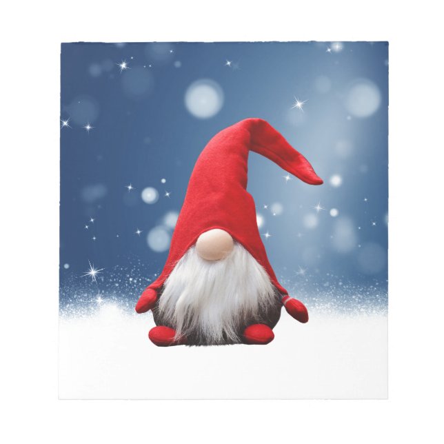 Cute Christmas Santa Snow Stars Notepad (Front)