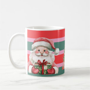 Cute Christmas Santa Snowman Tree Coffee Mug