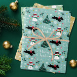 Cute Christmas Scottie Dog Editable 3 Flat Wrapping Paper Sheet<br><div class="desc">Add a little whimsical charm to the holiday season with this cute set of Christmas gift wrap! Three editable templates, each personalised with your family or the recipient's name. This seamless pattern features original artwork of a Scottie dog wearing a red bow, as he dashes along in the snow! There's...</div>