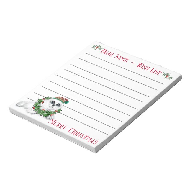 Cute Christmas Seal, Santa’s wish list  Notepad (Rotated)
