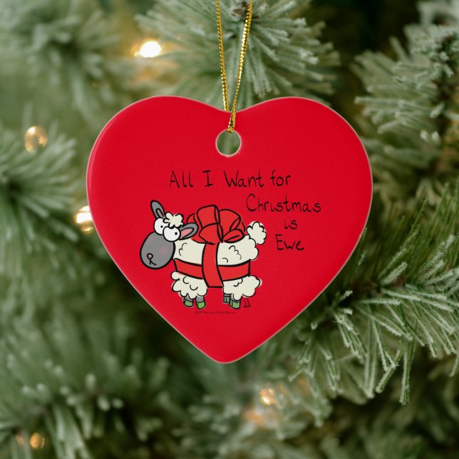 Cute Christmas Sheep Cartoon Ceramic Tree Decoration (Tree)