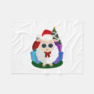 Cute Christmas Sheep Cosy Holiday Winter Farm Fleece Blanket