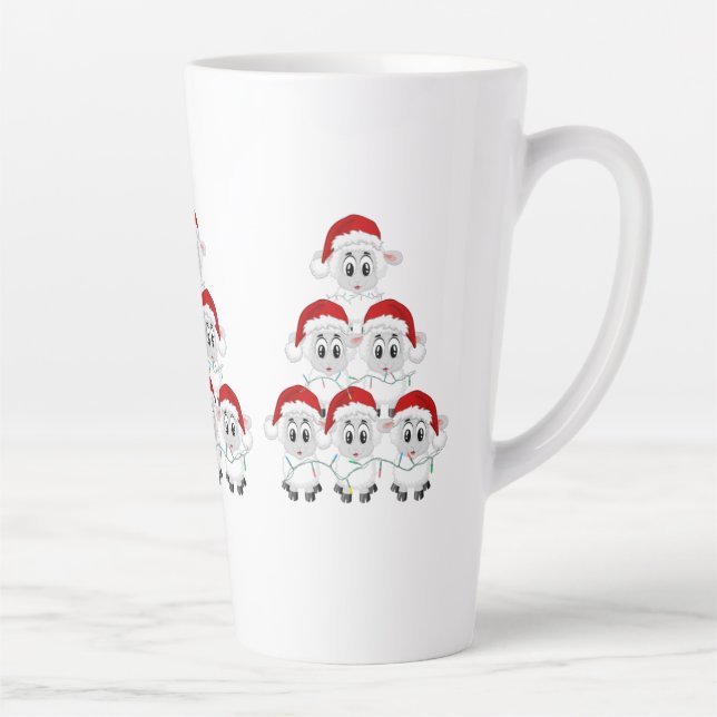 Cute Christmas Sheep Latte Mug (Right)