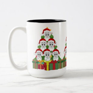 Cute Christmas Sheep Two-Tone Coffee Mug