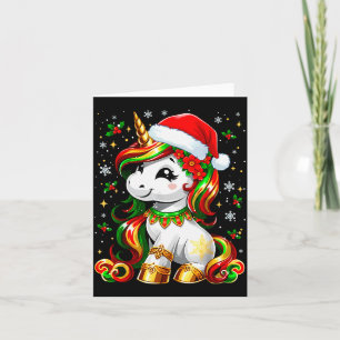 Cute Christmas Shirt Girls Women Xmas Unicorn Chri Card