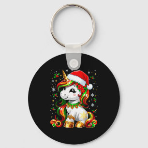 Cute Christmas Shirt Girls Women Xmas Unicorn Chri Key Ring
