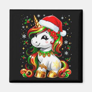 Cute Christmas Shirt Girls Women Xmas Unicorn Chri Magnet