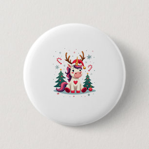 Cute Christmas Shirt Girls Women Xmas Unicorn Deer 6 Cm Round Badge