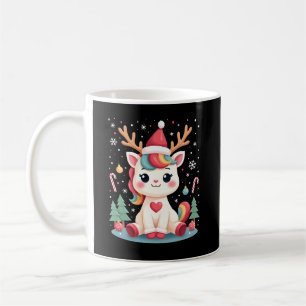 Cute Christmas Shirt Girls Women Xmas Unicorn Deer Coffee Mug