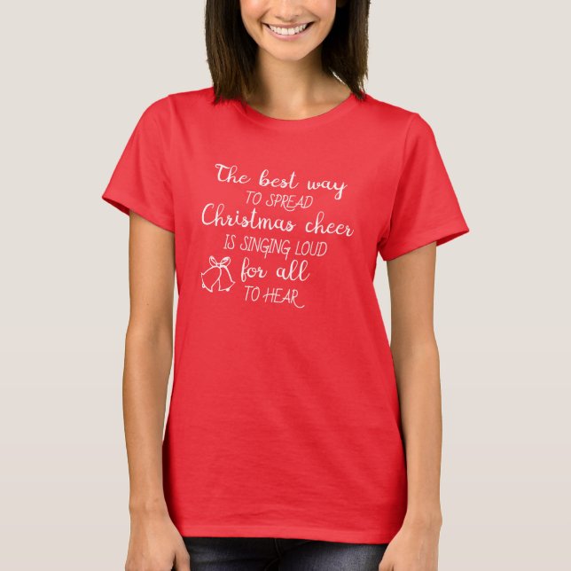 Cute Christmas Shirt Women Funny Holiday Tee (Front)