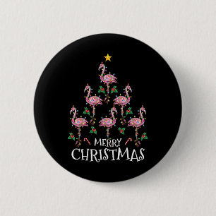 Cute Christmas Shirt Women Kids Girls Flamingo Tre 6 Cm Round Badge