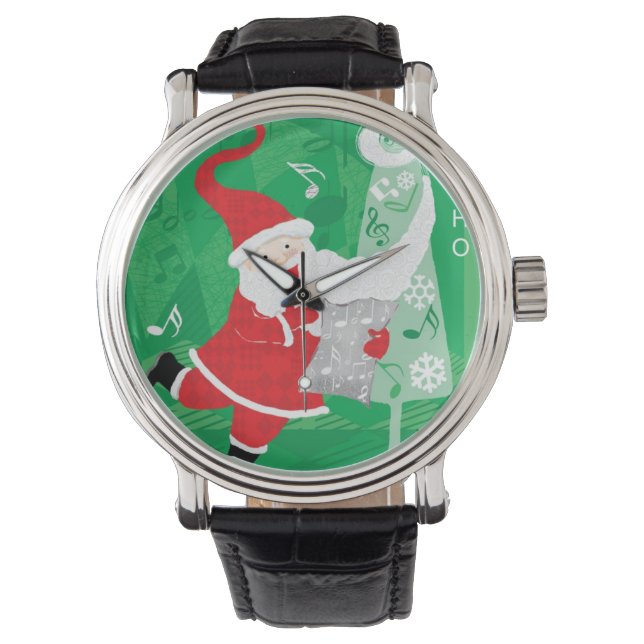 Cute Christmas, Singing and Dancing Santa Claus Watch (Front)