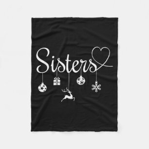 Cute Christmas Sisters  Fleece Blanket
