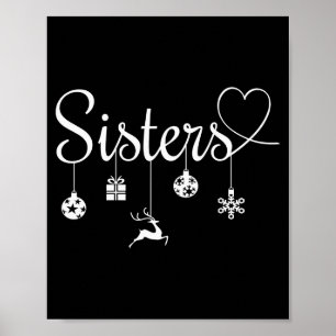 Cute Christmas Sisters  Poster