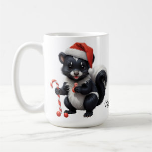 Cute Christmas Skunk Cartoon Coffee Mug