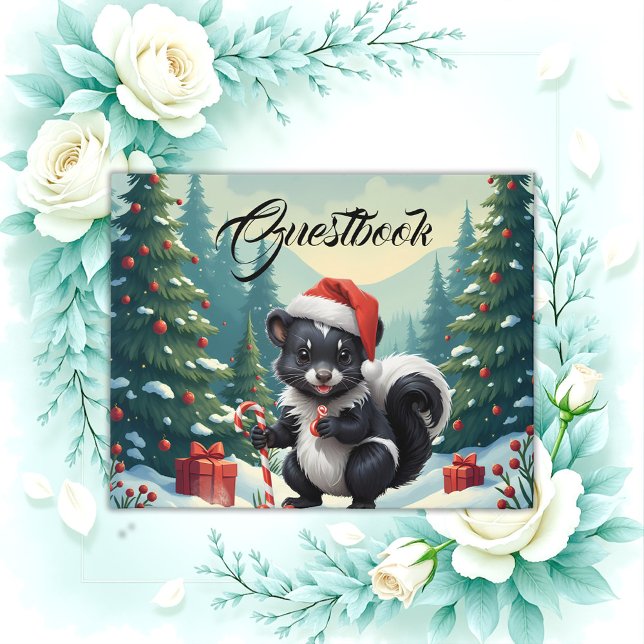 Cute Christmas Skunk Cartoon  Guest Book (Creator Uploaded)