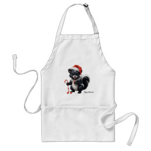 Cute Christmas Skunk Cartoon Standard Apron