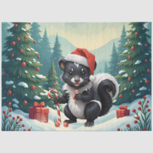 Cute Christmas Skunk Cartoon  Tissue Paper
