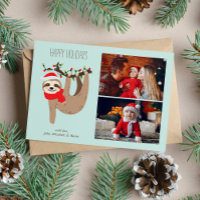 Cute Christmas Sloth 2 Photo Collage 
