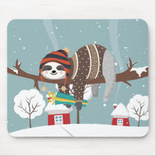 Cute Christmas Sloth Mouse Mat