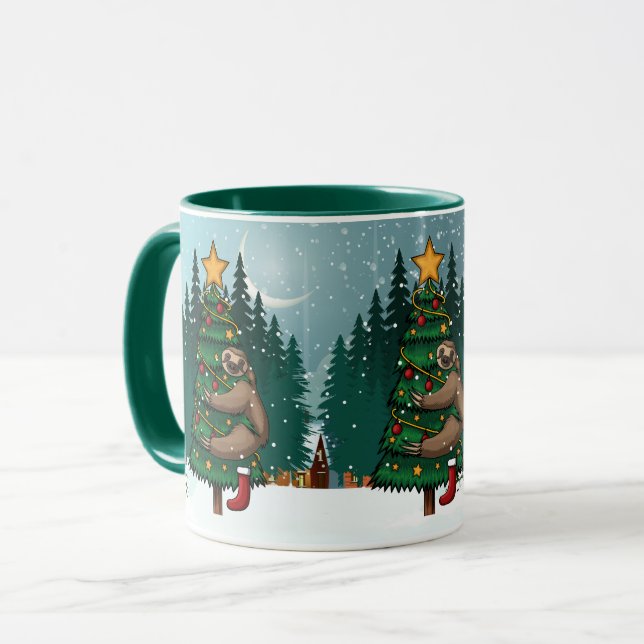 Cute Christmas Sloths Mug (Front Left)