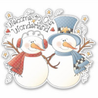 Cute Christmas snow couple candy cookie home tin