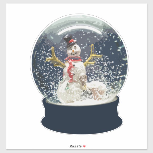 Cute Christmas Snow Globe Happy Winter Snowman (Sheet)