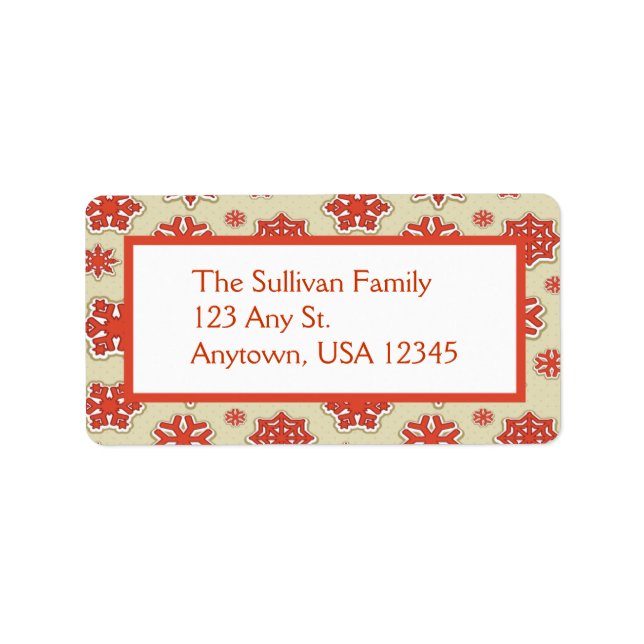 Cute Christmas Snowflakes Address Labels (Front)