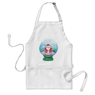 Cute Christmas Snowglobe Santa Claus, Star, Bird Standard Apron