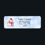 Cute Christmas Snowman<br><div class="desc">A cute Christmas snowman who is kind of chubby and jolly wearing  a striped scarf and a red christmas hat. Festive and fun.</div>