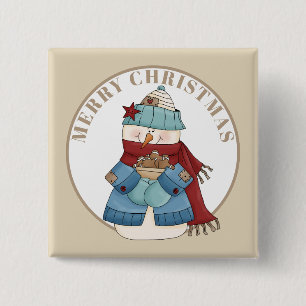 Cute Christmas snowman add name message button